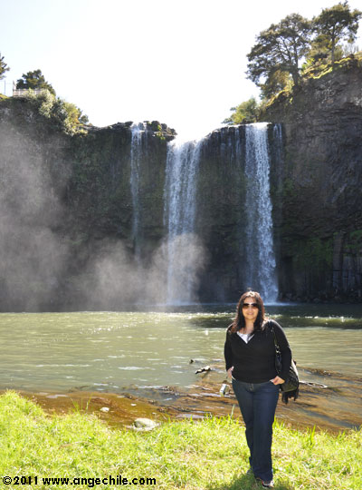Ange at Whangarei Falls in New Zealand