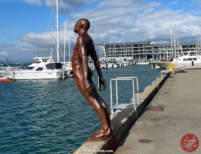 Escultura de Solace in the Wind del paseo marítimo de Wellington, Nueva Zelanda - Ange Chile