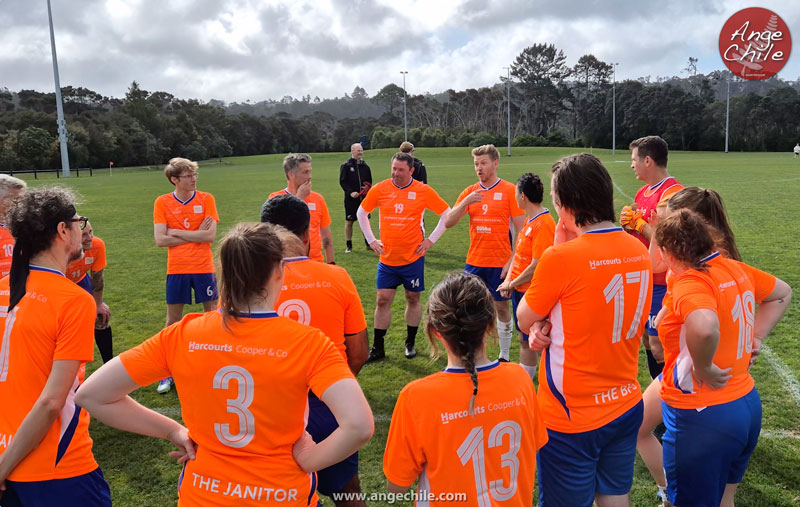 Team Orange during Half Time of the Battle Of The Boots 2025 in support of MS Auckland